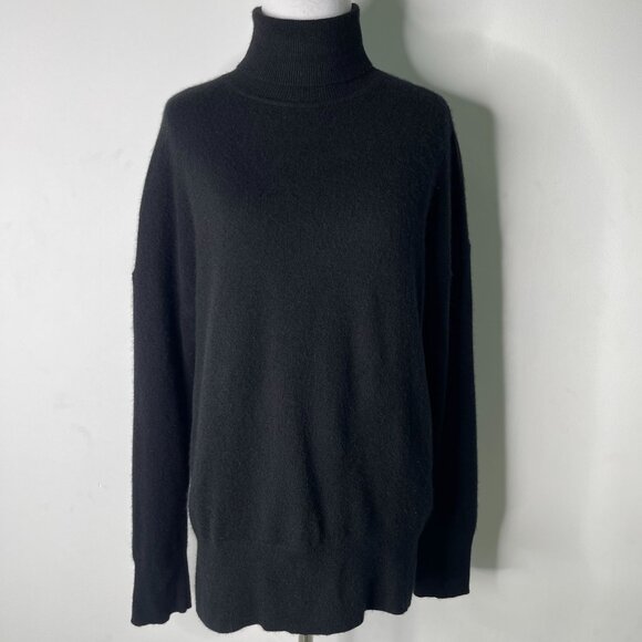 Theory Women's Black 100% Cashmere Karenia Turtleneck Sweater Size Medium - Picture 1 of 11
